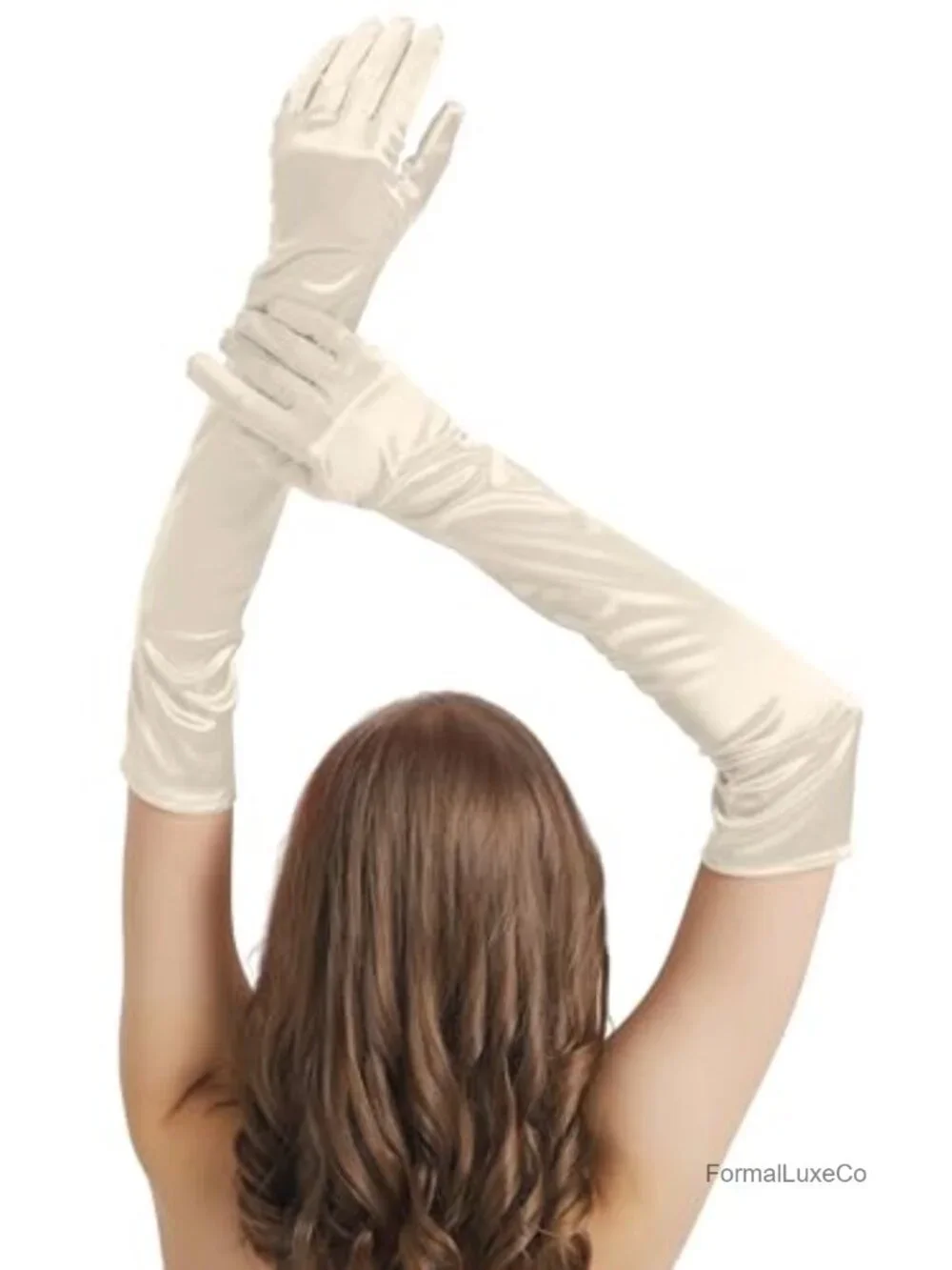 Elegant Satin Opera Gloves Elbow Length Women's